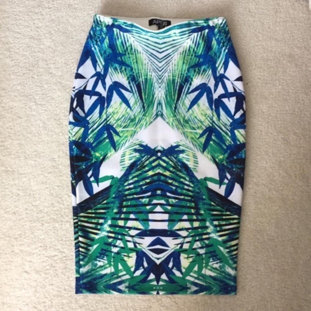 APT. 9 Mirrored Floral Print Bodycon Skirt S